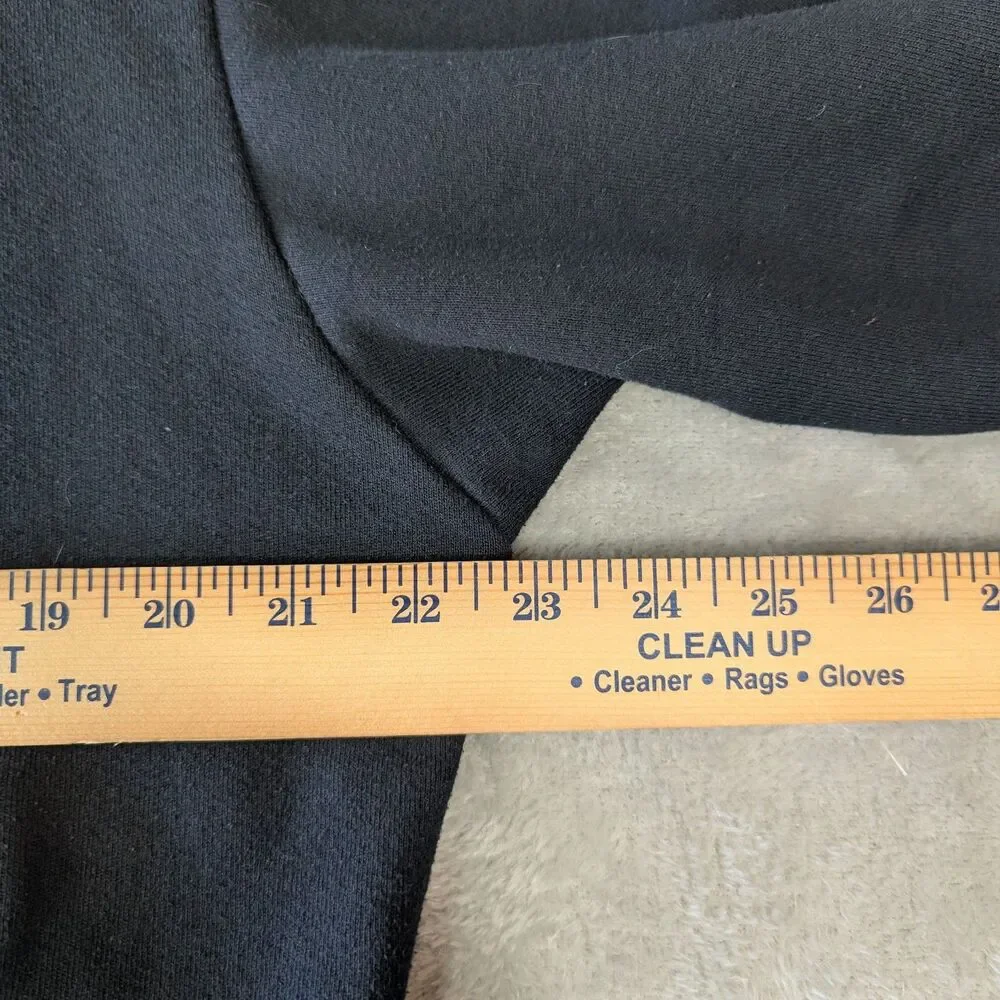 American Apparel F499 Varsity Jacket Mens Medium Black Fleece Snap Jacket USA